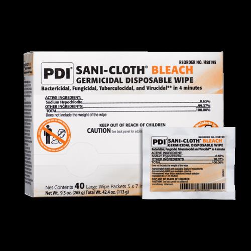 Geriatric Medical | WIPES PDI BLEACH 5X7 40/BX